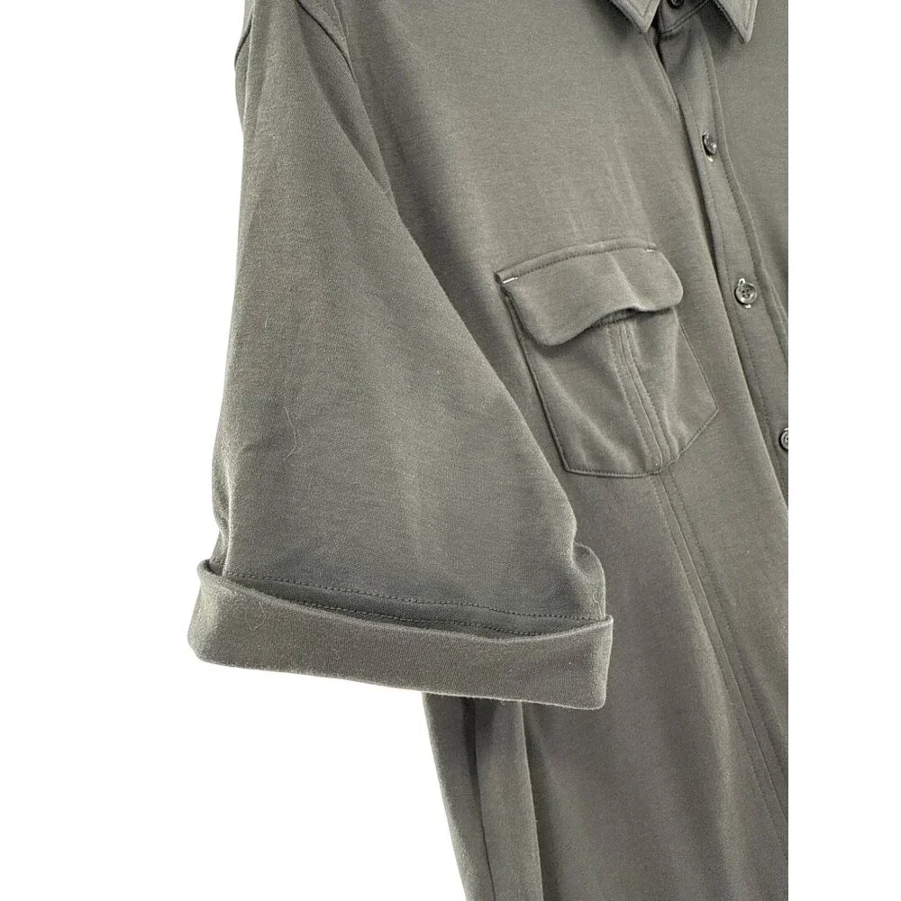 Murano Liquid Luxury Mens‎ Gray Button-Down Shirt XL